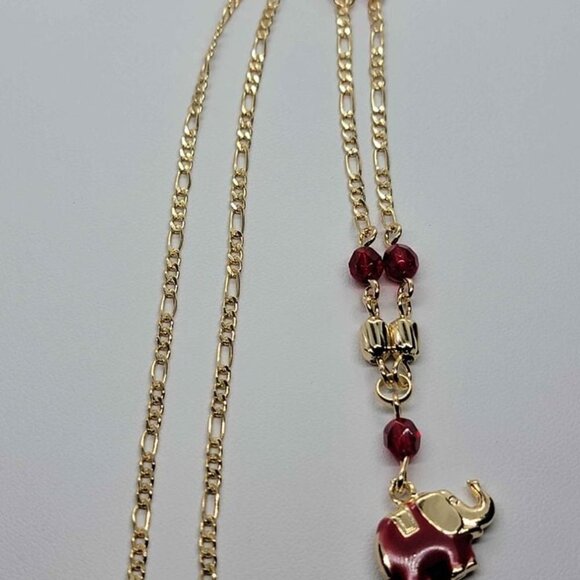 Brand New Brazilian 18k Gold Filled Red Elephant Necklace - Picture 5 of 6